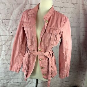 LOFT dusty Pink cotton Utility Jacket womens L layering business casual preppy